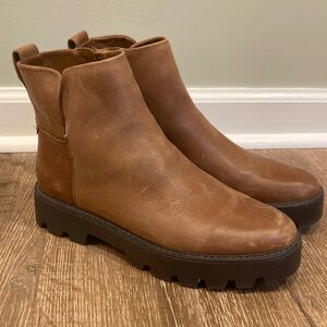 Franco Sarto Tan Leather Ankle Booties